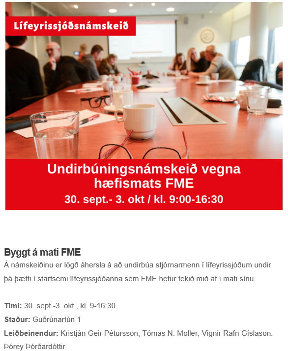 Undirbúningsnámskeið fyrir hæfismat FME