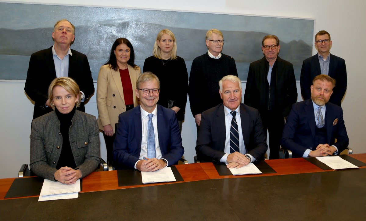 Efri röð f.v.: Gylfi Zoega prófessor hagfræðideildar, Þórey S. Þórðardóttir framkvæmdastjóri LL, Bjö…